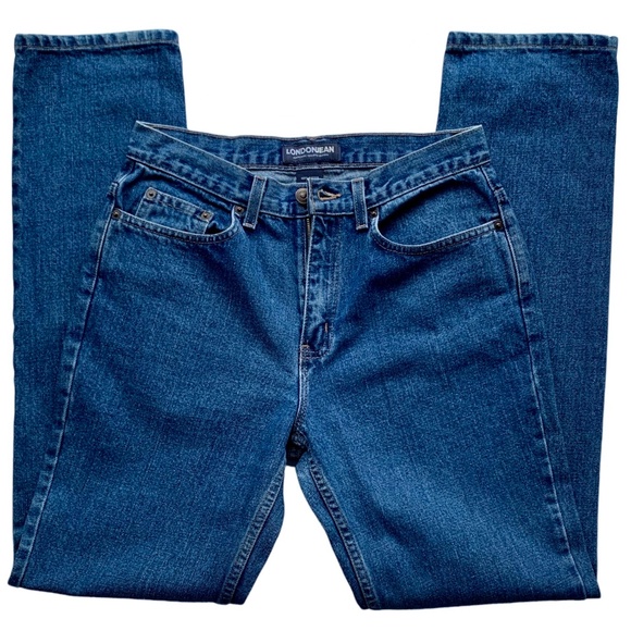 LONDONJEAN boyfriend medium wash high waisted straight leg jeans - Picture 9 of 13